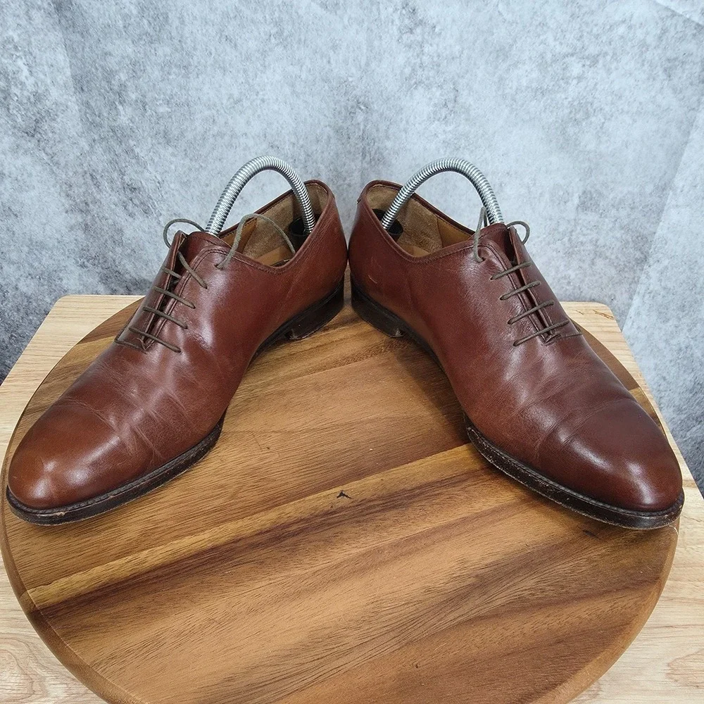 Salvatore Ferragamo Oxford Shoes Mens‎ 8.5 Brown Leather Italy Derby $1490